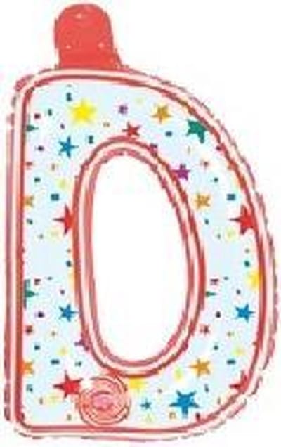 Opblaasbare letter D multi color