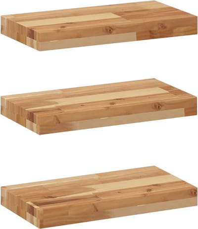 vidaXL - Wandschappen - 3 - st - zwevend - olieafwerking - 40x20x4 - cm - acaciahout