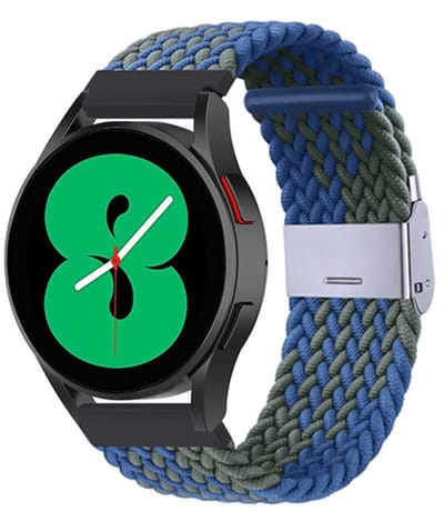 By Qubix - Braided nylon bandje - Groen / blauw - Geschikt voor Xiaomi Redmi Watch 5 Active / Redmi Watch 5 Lite