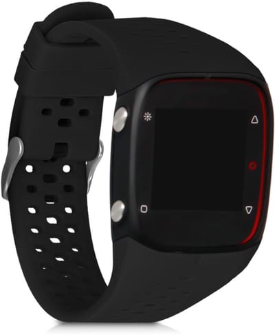kwmobile horlogebandje geschikt voor Polar M400 / M430 polsband - Smartwatch bandje van TPU - Activity tracker horloge band in mat zwart