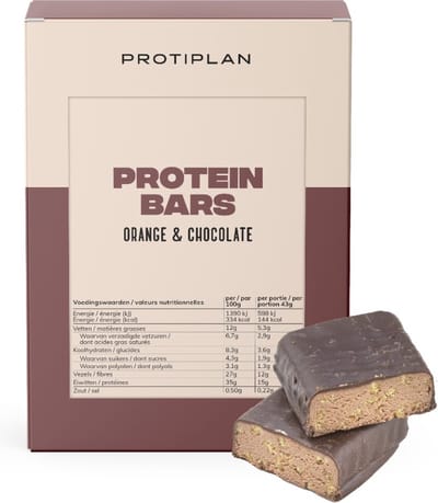Protiplan - Protein Bars Orange & Chocolate - 7 x 43 g - Eiwitrepen - Koolhydraatarm