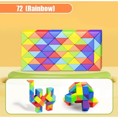 Magische Regelslang Gekleurd Puzzelspeelgoed - Transformeerbare Meerkleurige Magische Kubus Educatief Decompressie Fidget Speelgoed voor Kinderen