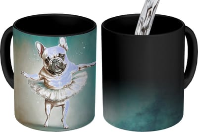 Magische Mok - Foto op Warmte Mokken - Koffiemok - Hond - Tutu - Ballet - Abstract - Portret - Kind - Magic Mok - Beker - 350 ML - Theemok