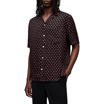 AllSaints Stellar Mass Ss Shir Jet Black Maat: M | Casual Overhemden Outlet | Heren | Zwart
