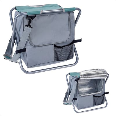 Vouwkruk met Koelbox - Koeltas Opvouwbaar - 30x30x20 cm - Campingstoel - Vissersstoel - Reistas - Stoel - Groen - Inclusief EBOOK