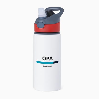 Hacebo® - opa loading waterfles met rietje rood - Opa - ochtendkoffie laden - verjaardagscadeau - verjaardag - cadeau - cadeautje voor opa - opa artikelen - kado - geschenk - gift - water fles - 650ML