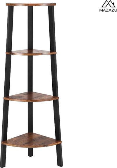 MIRA Home Boekenplank - Hoekplank - Vintage - IJzer - 34x34x125