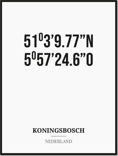 Poster/kaart KONINGSBOSCH met coördinaten