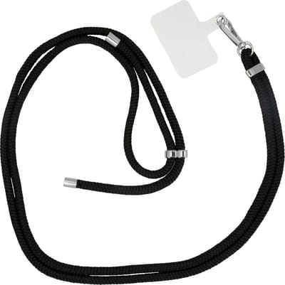 xoxo Wildhearts Telefoonkoord Universeel - Koord voor telefoon - Easy Cord - Telefoonbandjes - Ketting voor telefoon - Koord voor telefoon universeel - Koord voor telefoon Samsung - Telefoonkoord iPhone - Phone Cord - Zwart & Zilver