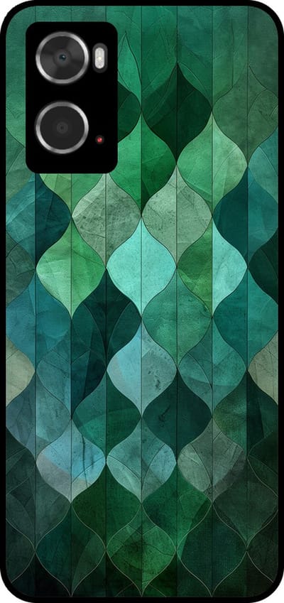 Smartphonica Telefoonhoesje Geschikt voor Oppo A36 / A76 / A96 met groene bladeren opdruk - TPU backcover case green leaf design - Groen geschikt voor Oppo A36;Oppo A76;Oppo A96