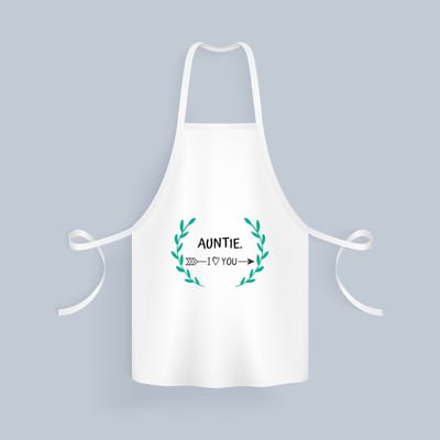 Akyol - auntie i love you Keukenschort - Tante - de liefste tante - verjaardag - cadeautje voor tante - tante artikelen - kado - geschenk - 82 bij 71 cm
