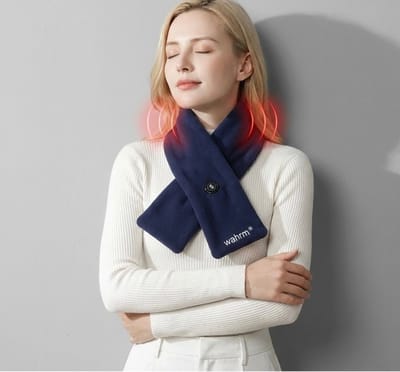 Wahrm Verwarmde Shawl – Infrarood Verwarmde Sjaal – 3 Warmtestanden – Incl. 5.000 mAh Powerbank – Oplaadbaar – Navy