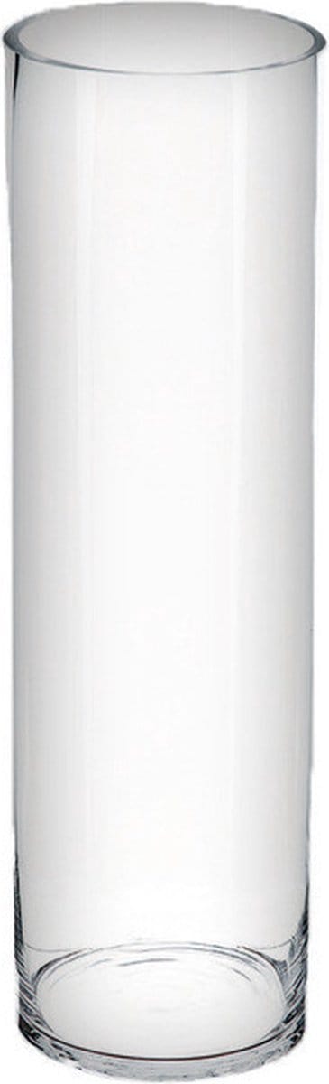 Atmosphera bloemenvaas Nantes - Cilinder model - transparant - bubbel glas - 50 x 15 cm