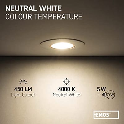 Inbouwspots LED set van 3 - 5W 450lm draaibaar - Neutraal wit 4000K - Extra platte ronde plafondlampen