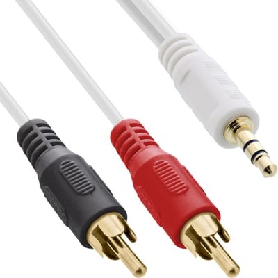 InLine® RCA/jack-kabel, 2x RCA-stekker naar 3,5mm jack-stekker, 2m