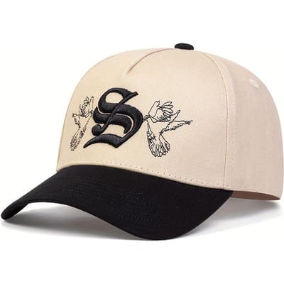 Unisex Personality S Letter Embroidery Snapback Baseball Caps Spring and Autumn Outdoor Adjustable Casual Hats Sunscreen Hat kaki