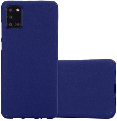Cadorabo Hoesje geschikt voor Samsung Galaxy A31 in FROST DONKER BLAUW - Beschermhoes gemaakt van flexibel TPU silicone Case Cover