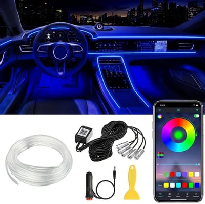 Auto Interieur Verlichting - Led Strip Auto – 6M – Met App - Blauw