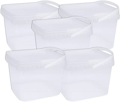 Eurocatch Emmer - Transparant met Deksel- Hersluitbaar - 5x - 2,5L
