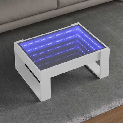 vidaXL - Salontafel - met - Infinity - LED - 70x53x30 - cm - wit