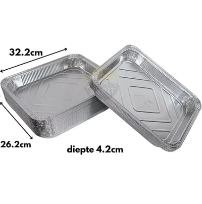 KURTT - 50 aluminium schalen (2660ml) - servies schalen - serveerschalen - barbecue - catering schaal