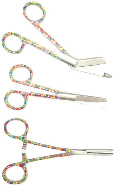 Verpleegkundige Scharenset - Little Flowers - MDR Gecertificeerd - Zorg - Verbandschaar - Cadeau - Verpleegkunde - Accessoires - Nurse Cadeau - Verpleegkundige Schaar - Verpleegkundige Artikelen