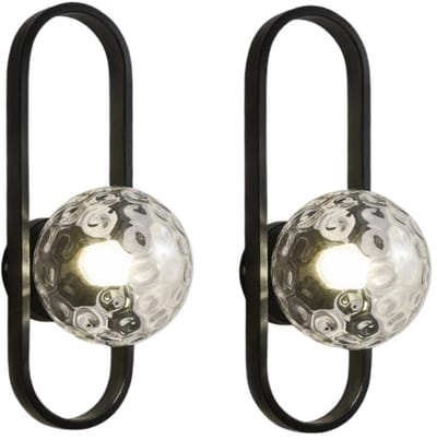 2 Stuks Wandlamp Moderne Binnen E27 Wandlampen voor Woonkamer Slaapkamer Keuken Zwart
