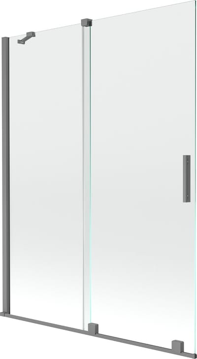 Mexen Velar tweedelige schuifbare badwand 130 x 150 , transparant, kanonmetaal - 896-130-000-01-95