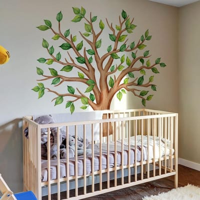 Dailygoody - Grote Boom Muursticker - Decoratieve Muurdecoratie - Groene Planten - Eenvoudig aan te brengen - Geschikt voor Kinderkamer en Woonkamer -...