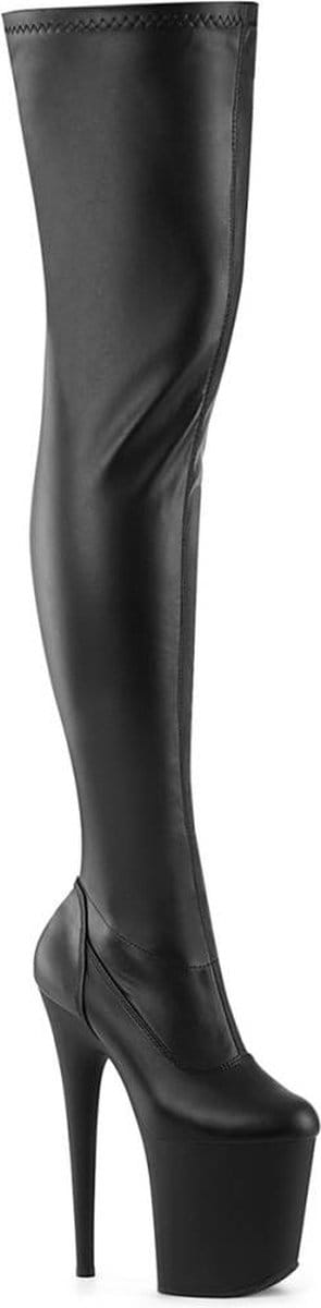 Pleaser - FLAMINGO-3000 Plateau Overknee Laarzen - US 7 - 37 Shoes - Zwart
