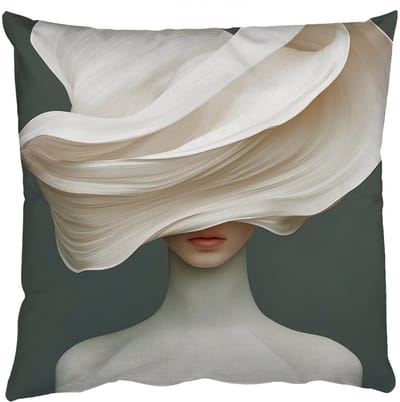 Sierkussens - Kussentjes Woonkamer - 50x50 cm - Vrouw - Beige - hoed