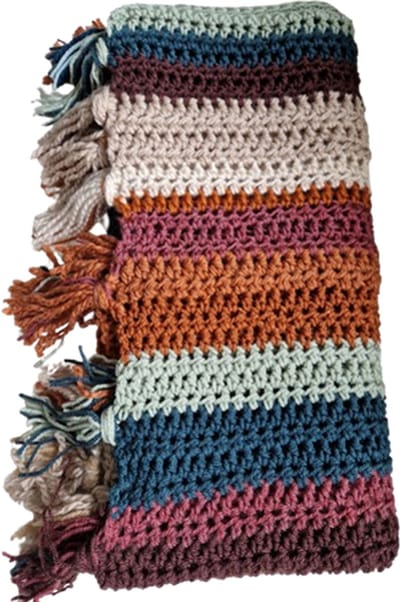 Toetie & Zo - Baby deken - Gehaakt - Bruin - Groen - Beige - Wijnrood - 60 x 95 cm