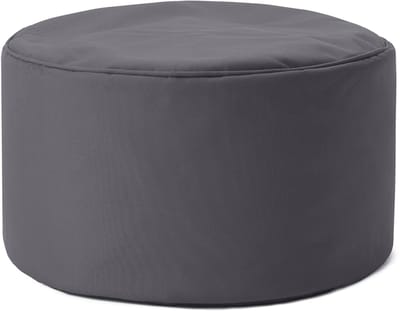 Lumaland Zitzak poef | Compacte zitzak met 3-in-1-functie: comfortabele poef, handig tafeltje en stijlvolle voetenbank voor binnen en buiten | Met flexibele EPS-vulling | Ø 25 x 45 cm