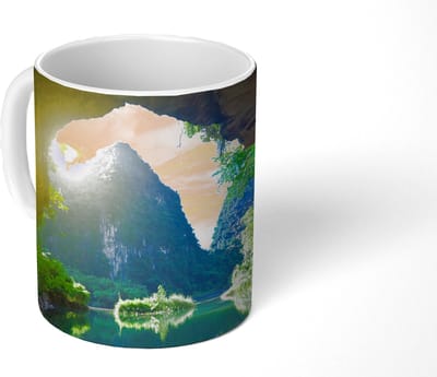 Mok - Koffiemok - Water - Grot - Zon - Natuur - Planten - Mokken - 350 ML - Beker - Koffiemokken - Theemok