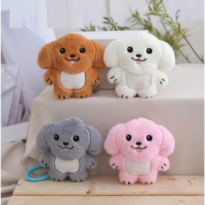 10cm Kleurig Touw Puppy Pluche Speelgoed Schattige Hond Pop Bruiloft Gooi Poppen Sleutelhanger cadeaus