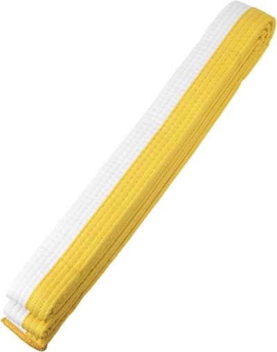 Professionele Judo en Karate Band voor Martial Arts - 260 cm Witte/Gele Hapkido en Taekwondo Gordel van Katoen