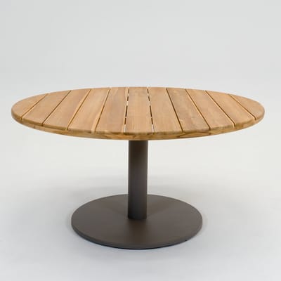 Vita - Mango Low dining Tuintafel - 140 cm diameter - teak look - Beige - Rond