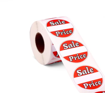 Dailygoods- Prijsstickers 500st Rood - Zelfklevende Stickers - 5cm Rond - Schrijfpapier - Krasbestendig - Voor Detailhandel - Etiketten