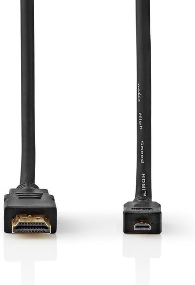 Nedis High Speed ​​HDMI-Kabel met Ethernet - HDMI Connector - HDMI Micro-Connector - 4K@30Hz - 10.2 Gbps - 1.50 m - Rond - PVC - Zwart - Label