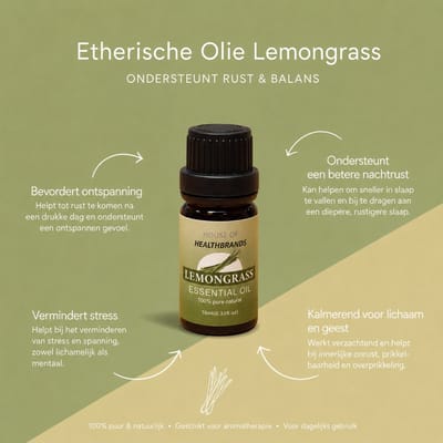 Etherische olie - 3 stuks Lemongrass - 100% natuurlijke plantenextracten - hoge concentratie olie - slechts een paar druppels nodig