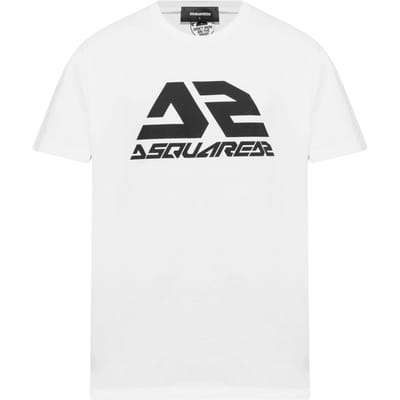 Dsquared2 T-shirt Met Opvallend Logo En Coole Pasvorm, Wit
