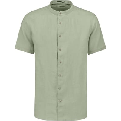 No Excess Shirt short sleeve granddad solid w light army