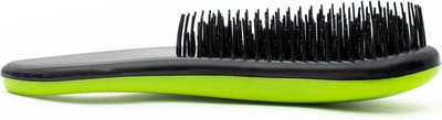 Intirilife Haarborstel mini borstel in groen - 15 x 6,5 x 3,5 cm - Ontwarrende borstel voor het ontklitten van droog en nat haar met plastic borstelharen Praktisch voor in de handtas en op reis