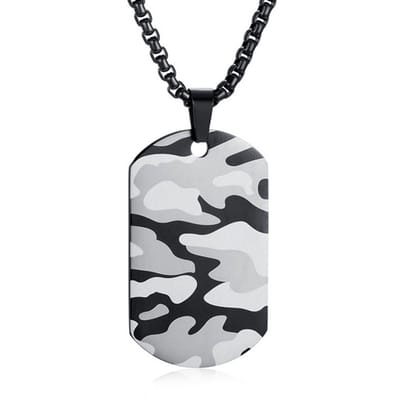 Camouflage Dogtag kettinghanger inclusief ketting
