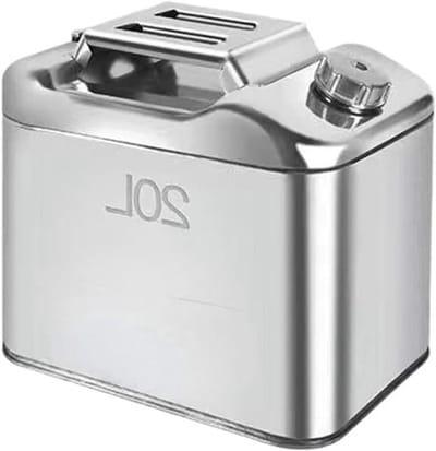 Benzine Jerrycan - Brandstoftank Olieblik - Opslag Brandstof - Verdikt Roestvrij Staal - 20 Liter - One Color