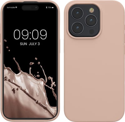 kwmobile Case voor iPhone 15 Pro - Slank TPU-Hoesje met Zachte Afwerking - In oudroze