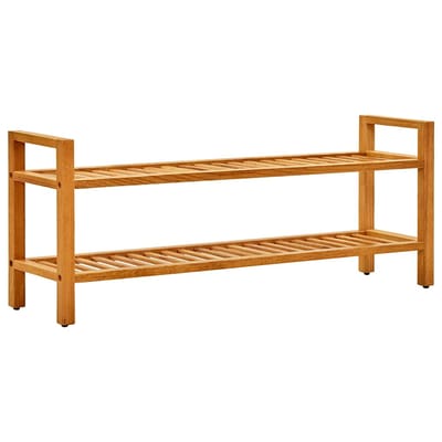vidaXL - Schoenenrek - met - 2 - schappen - 100x27x40 - cm - massief - eikenhout