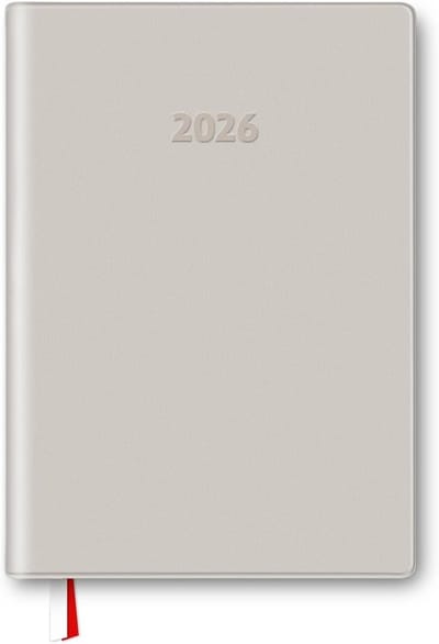 Famanu – Weekagenda 2026 A4 met 30-minuten tijdsindeling, ruime notitieruimte en zachte beige kaft ideaal voor zakelijke planning