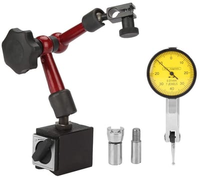 Allecto - Dial Indicator - Magnetische Houder - Flexibel Gebruik - Zilver - Precisie Meting - Ideaal voor Werkplaatsen - 0.01mm