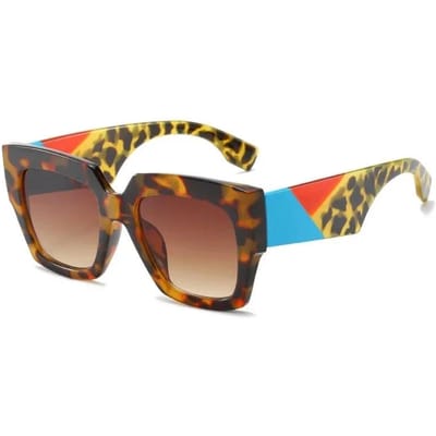 Nouveaux Lunettes de Soleil Style Extra Large Premium Style Designer Montures Carrées Larges Pour Femmes Lunettes de Soleil Tendance brown